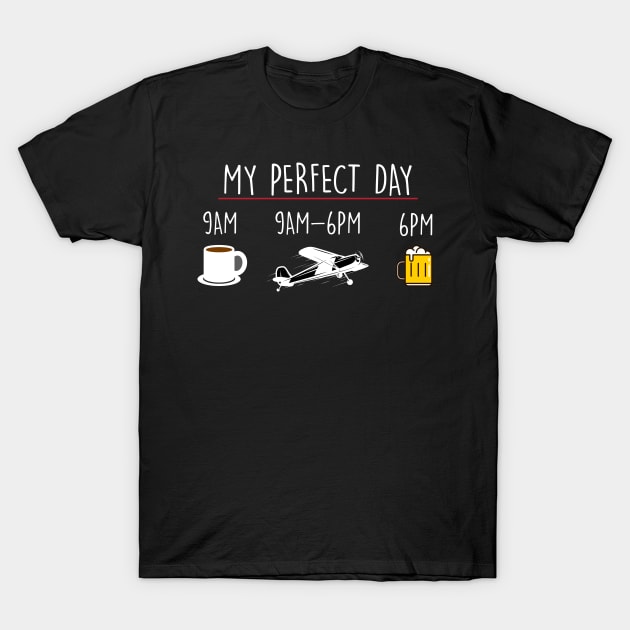 My Perfect Day Coffee Flying Beer T-Shirt by thingsandthings